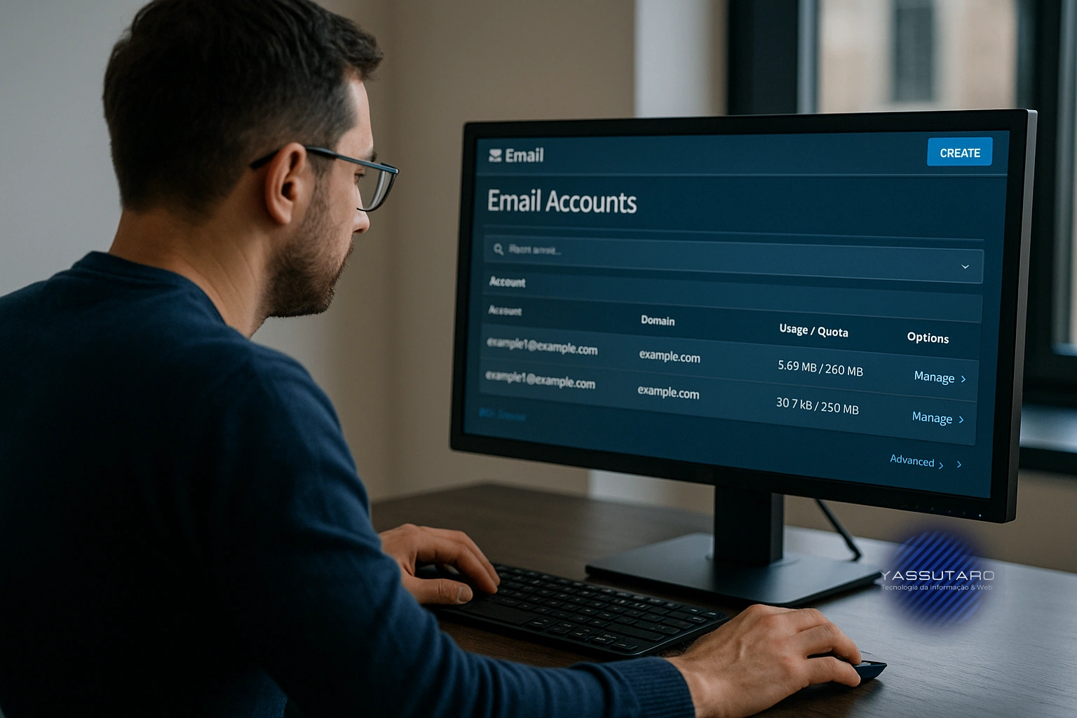 como criar email no cPanel