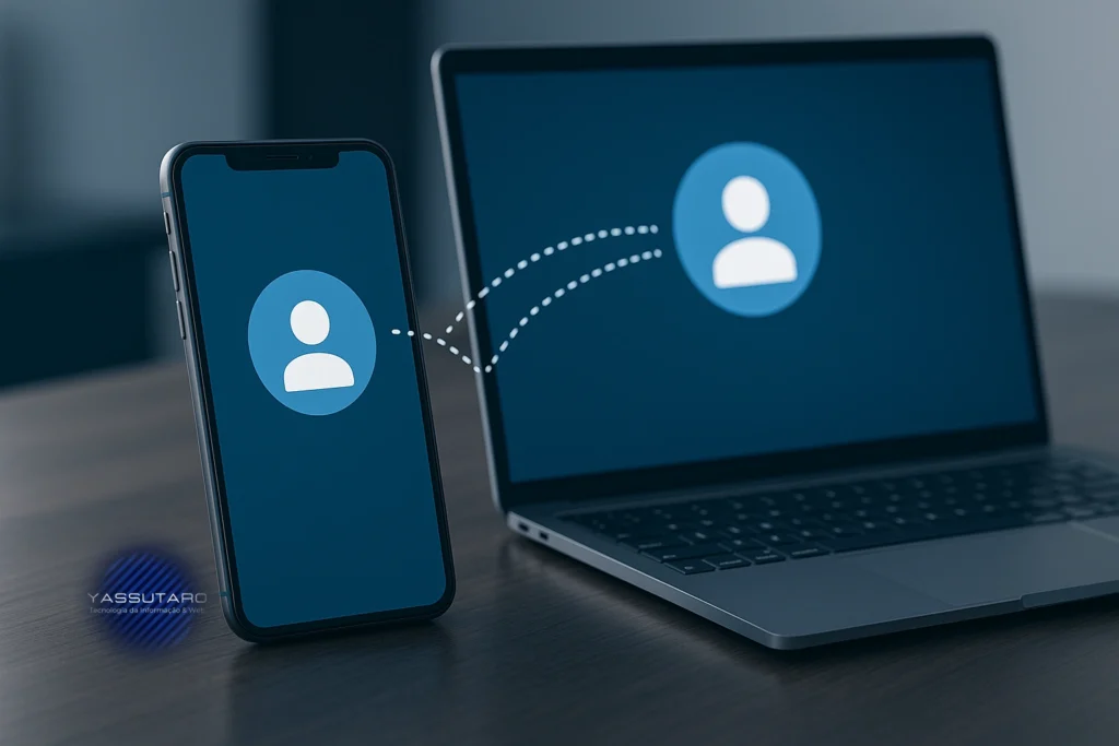 sincronização de contatos no Google Contatos entre celular e notebook