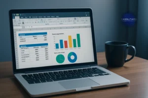 controle financeiro no Excel com planilha aberta